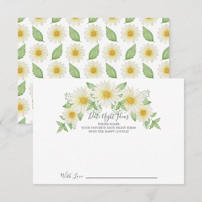 Färskt Daisy Nattjidkort Inbjudningar (Fram/baksida)
