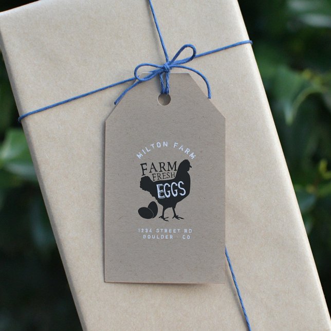 Färskt eggs Kraft Rustic-skript Presentetikett (Skapare uppladdad)