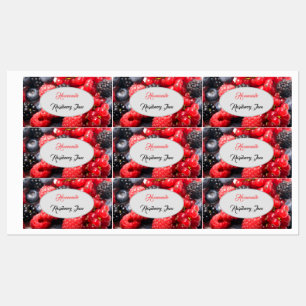 Färskt fruktfoto av Homemade sylt med text Klistermärke