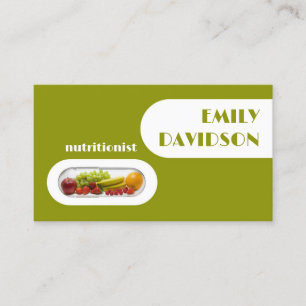 Färskt Gult av färsk fruktkapsel Nutritionist-Grön Visitkort