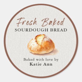 Färskt Hemmagjort Sourdoughbröd Klistermärke för B