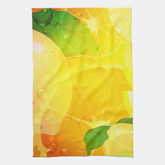Färskt Lemon Slices Kitchen Towel Kökshandduk (Vertikal)