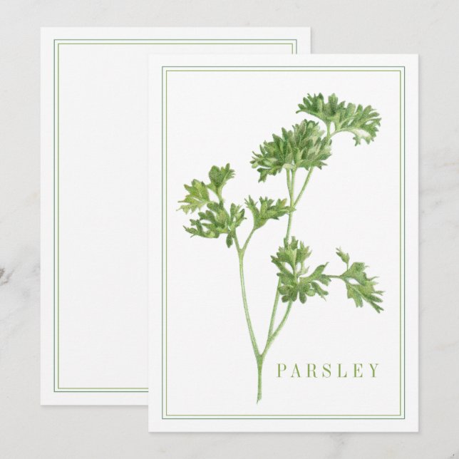 FÄRSKT PARSLEY 5x7-plattkort Kort (Fram/baksida)