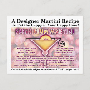 Färskt plommon Martini Recept-kort Vykort