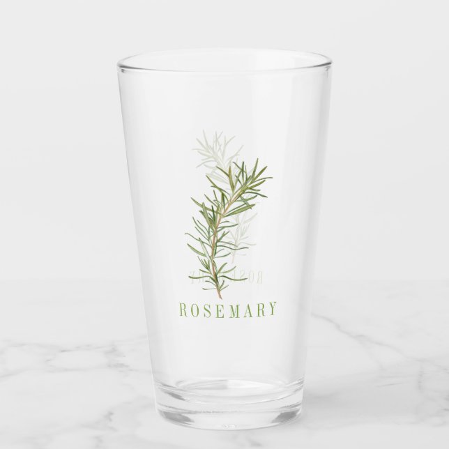 FÄRSKT ROSEMARY Pint Drinking Glass Glaskopp (Framsida)