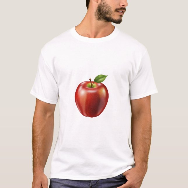Färskt rött äpple t shirt (Framsida)