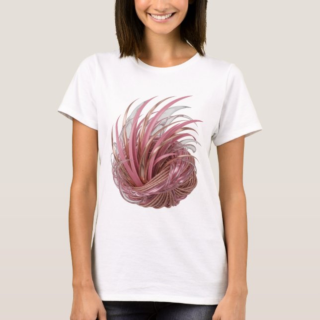 Färskt Silver ABSTRAKT KONST Design T Shirt (Framsida)