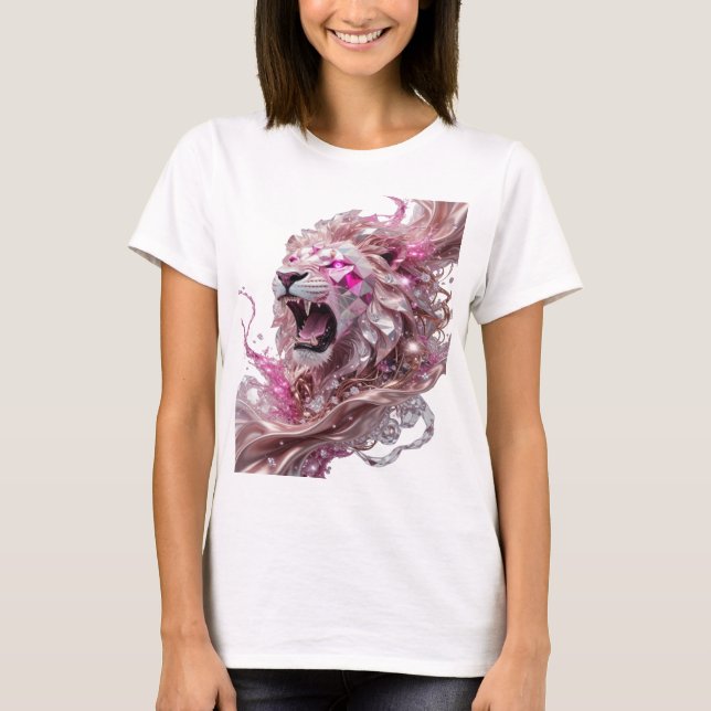 Färskt silver LION KING Statement Design T Shirt (Framsida)