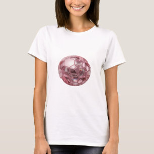 Färskt Silver RÖD GLAS BOLL 3D Text Konst T Shirt