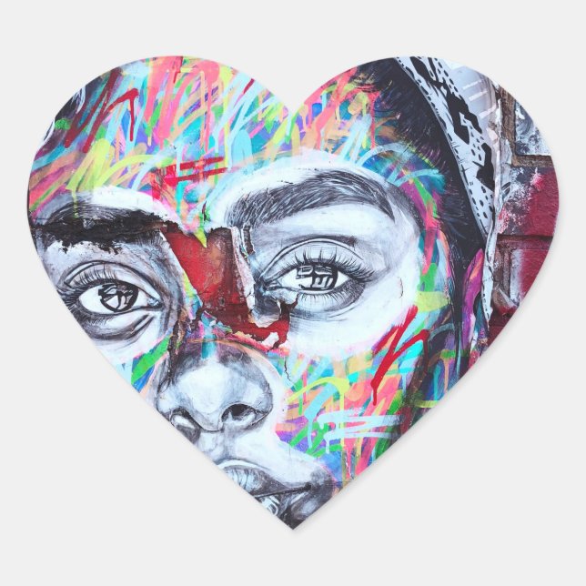 Färskt syre hjärtformat klistermärke (Framsida)