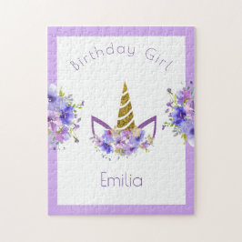 Färskt Violet | Unicorn Girl Birthday Pussel