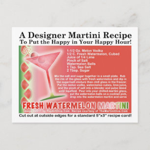 Färskt vykort för Watermelon Martini Recipe