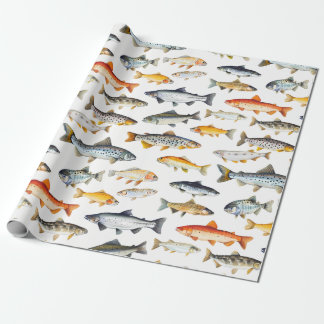 Färskvattenfisk Inpackningspapper Presentpapper