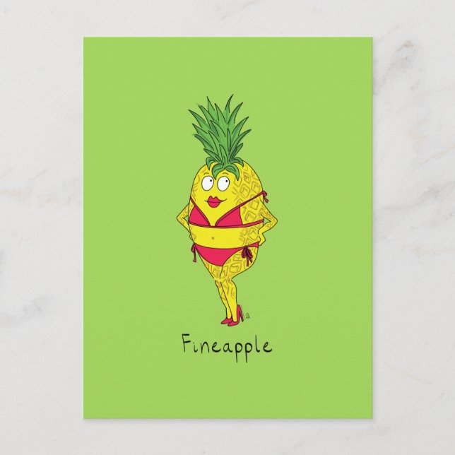 Färskvykort för ananas pepple-pejling vykort (Framsida)