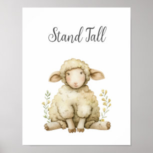 Fårstativ i Cute Baby djur Tall Nursery Kid Room Poster