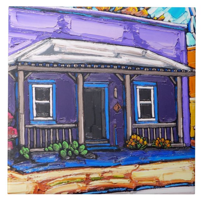 "Farstubron för vilar, den Tucson barrioen" Kakelplatta (Framsidan)