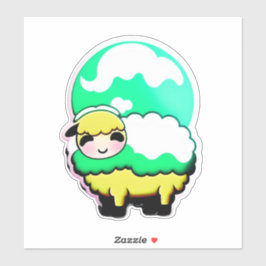 Fårstumpar Flockar till Roligt Klistermärken