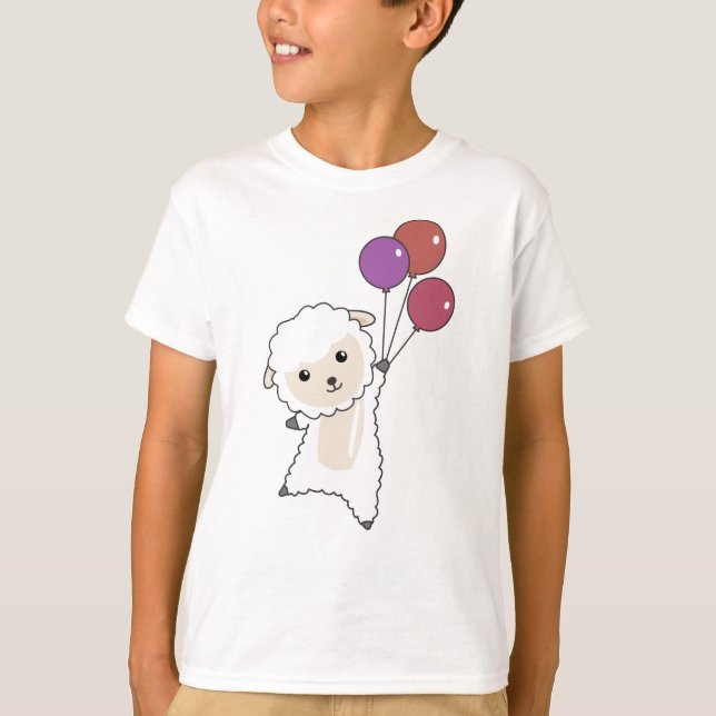 Fårsvepande djur flyger på bubblor för barn t shirt (Framsida)