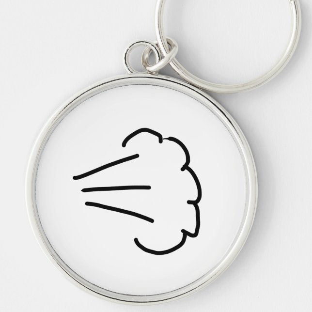 Fart Cloud Rund Silverfärgad Nyckelring (Framsidan)