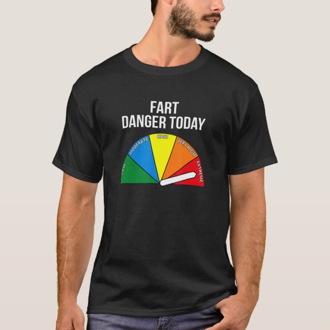 Fart Danger Extreme - Funny brandriskskylt - Långt T Shirt (Framsida)