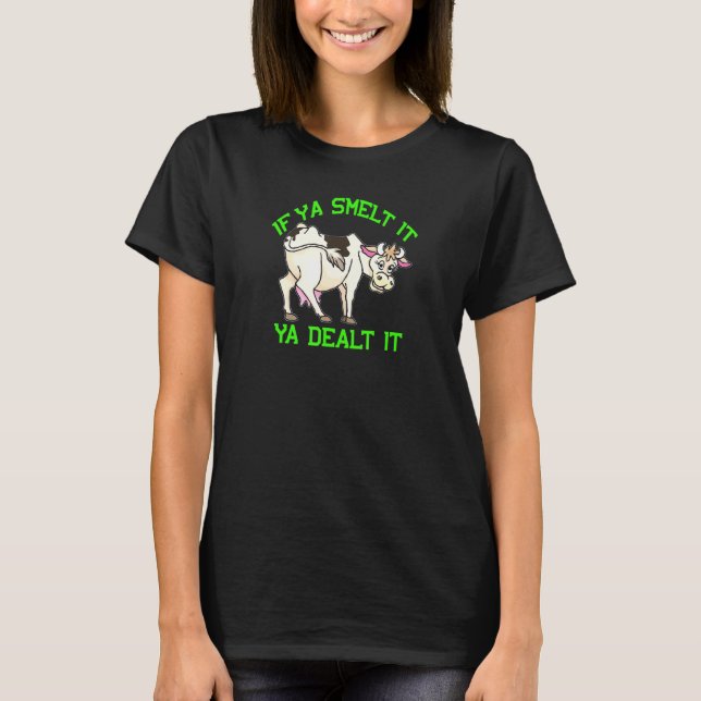 Fart Farting Cow om du smälter den. T Shirt (Framsida)