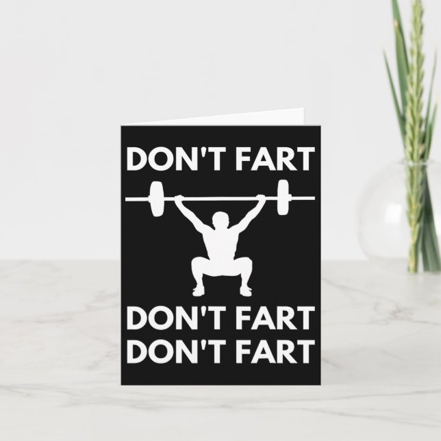 Fart Funny Fitness Gym Workout Weightlift Kort (Framsida)