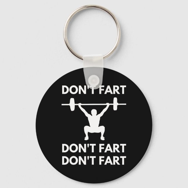 Fart Funny Fitness Gym Workout Weightlift Nyckelring (Framsida)