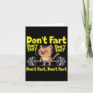Fart Funny Gym Fitness Cat Workout Weightlif Kort