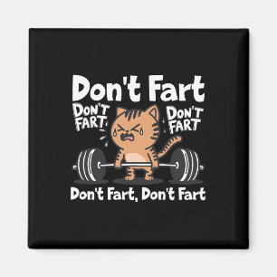 Fart Funny Gym Fitness Cat Workout Weightlif Magnet