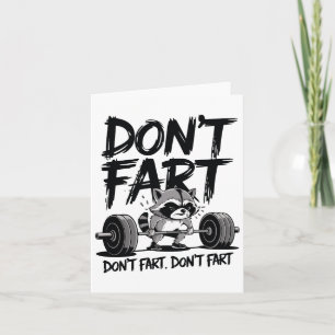 Fart Funny Raccoon Gym Fitness Workout Weigh Kort