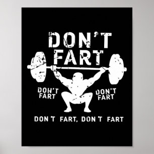 Fart Funny Squat Snatch Fitness Gym Exercise Poster