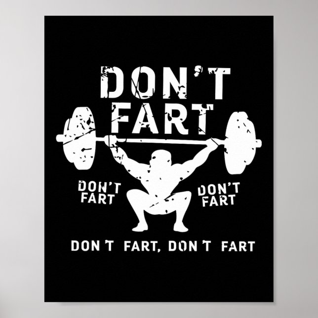 Fart Funny Squat Snatch Fitness Gym Exercise Poster (Framsidan)