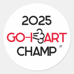 Fart Go-Kart pun-skämt v1 Runt Klistermärke