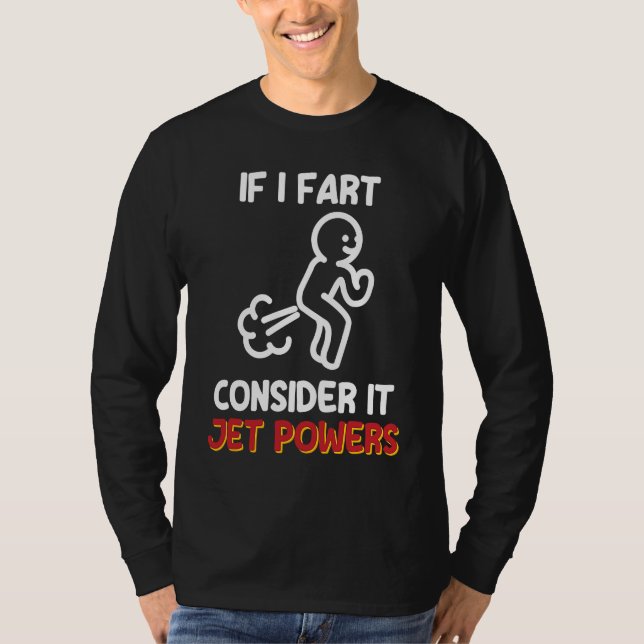 Fart Joke Gas Humor kan tänka sig Jet Power T Shirt (Framsida)