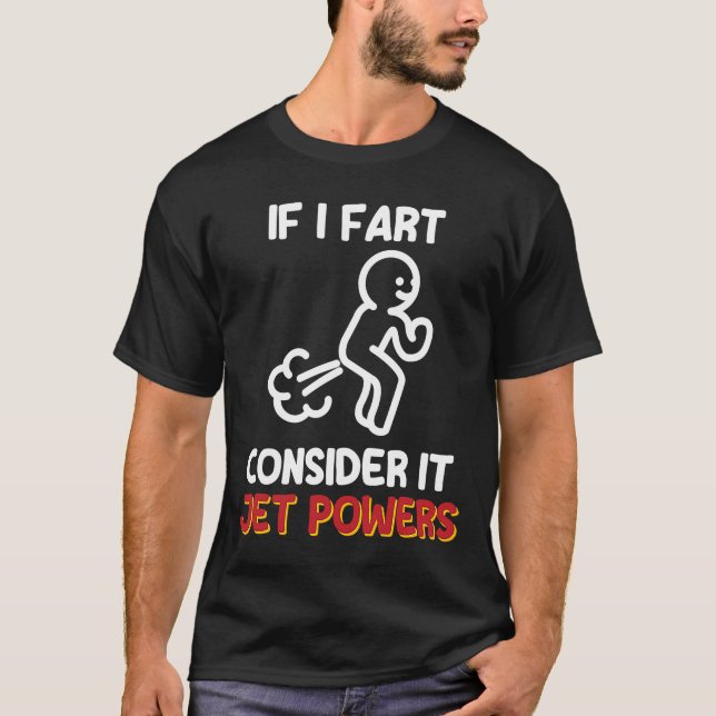 Fart Joke Gas Humor kan tänka sig Jet Power T Shirt (Framsida)