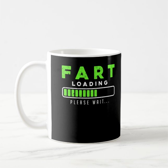 Fart Loading Funny Farting Kaffemugg (Vänster)