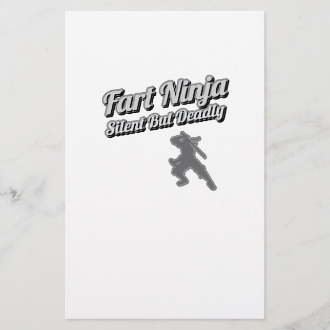 Fart Ninja Silent men Deadly Shirt Brevpapper (Framsida)