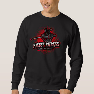 Fart Ninja Warrior Spy Silent men Deadly Funny Gra Lång Ärmad Tröja