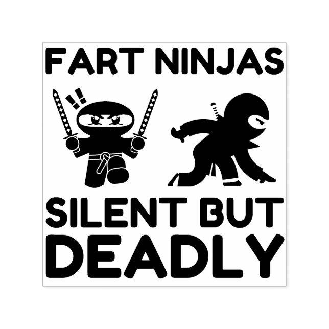 Fart Ninjas Silent men dödligt Självfärgande Stämpel (Design)