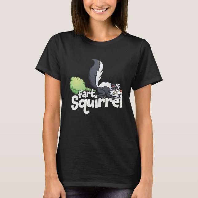 Fart Squirrel Skunk Farting Animal T Shirt (Framsida)