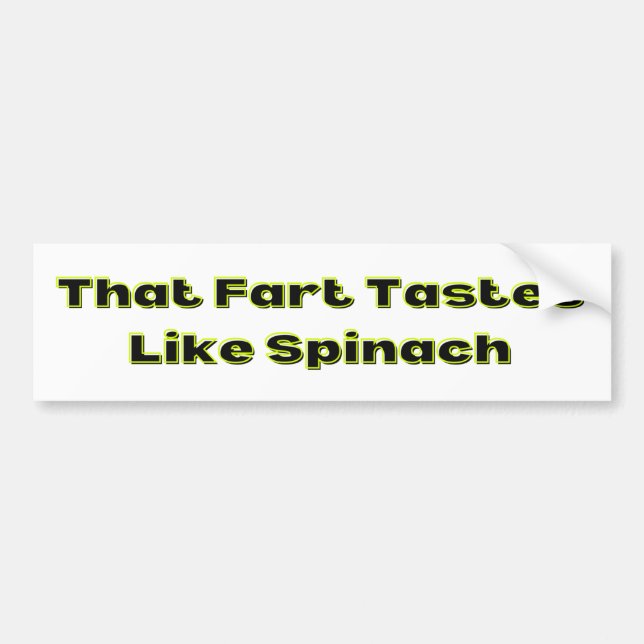 Fart Tastes som Spinach Bildekal (Framsidan)