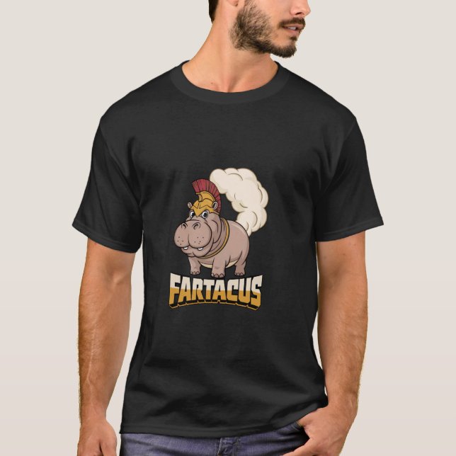 Fartacus Farting Hippo Farts T Shirt (Framsida)