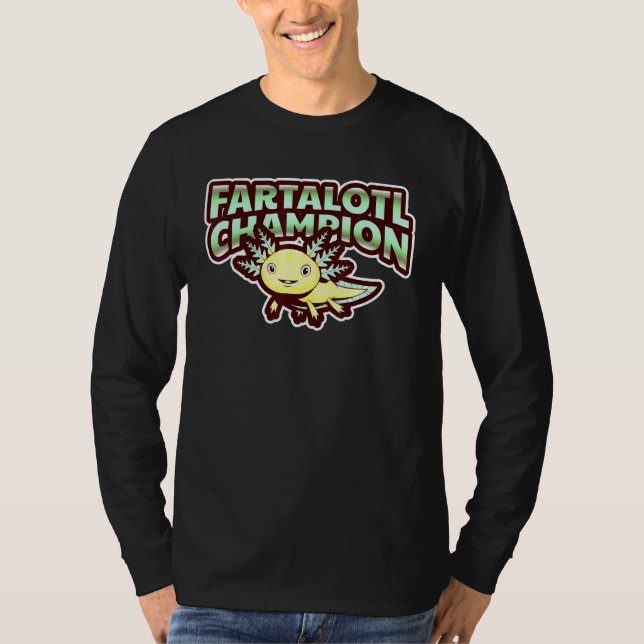 Fartalotl Champion Axolotl Salamander Aquarium för T Shirt (Framsida)