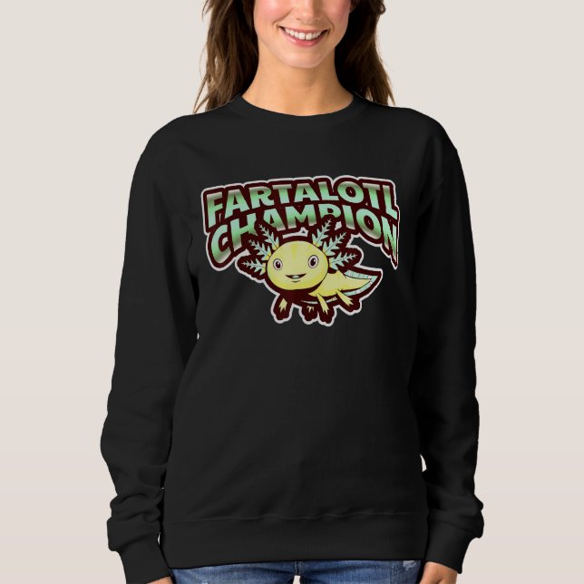 Fartalotl Champion Axolotl Salamander Aquarium för T Shirt (Framsida)