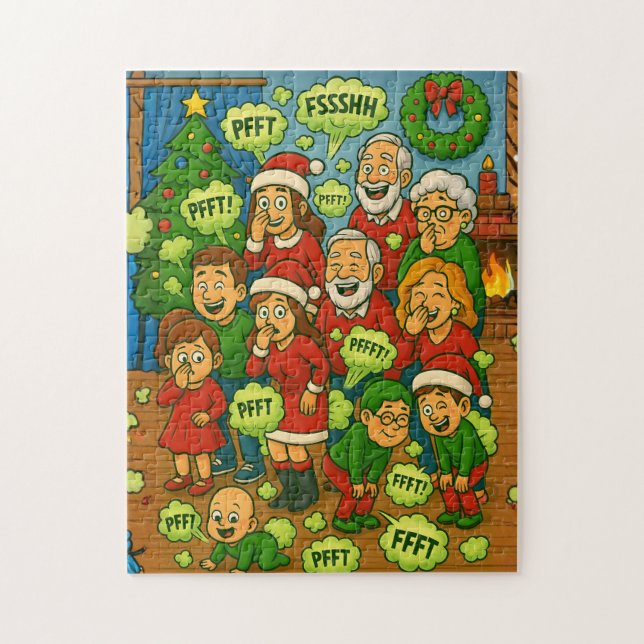 Fartande Familjens Julfest Pussel (Vertikal)