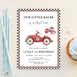 Fartdemonpojkar Vintage Racing Car 1-årsfest Inbjudningar