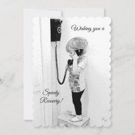 Fartfylld återställning, barn, gammal telefon, julkort