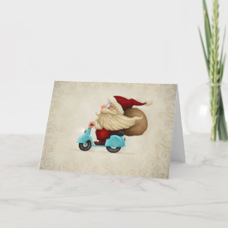 Fartfylld jultomten helgkort