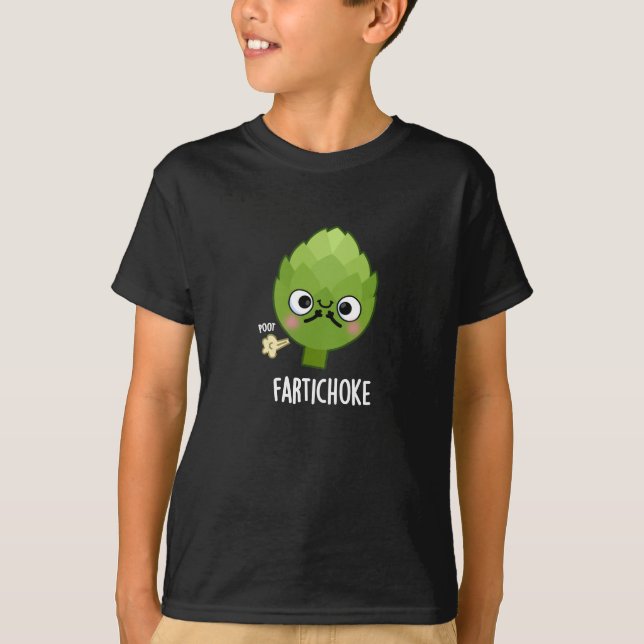 Fartichoke Funny Farting Artichoke Pun Mörk BG T Shirt (Framsida)