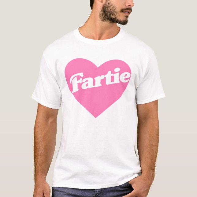 Fartie Rosa Heart Funny Pun Joke T Shirt (Framsida)